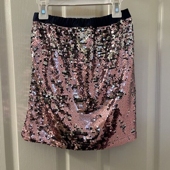Oshkosh B'gosh Pink Silver Sequin Skirt Flippy Reversible Sequins Girls Size 12 - Picture 6 of 8